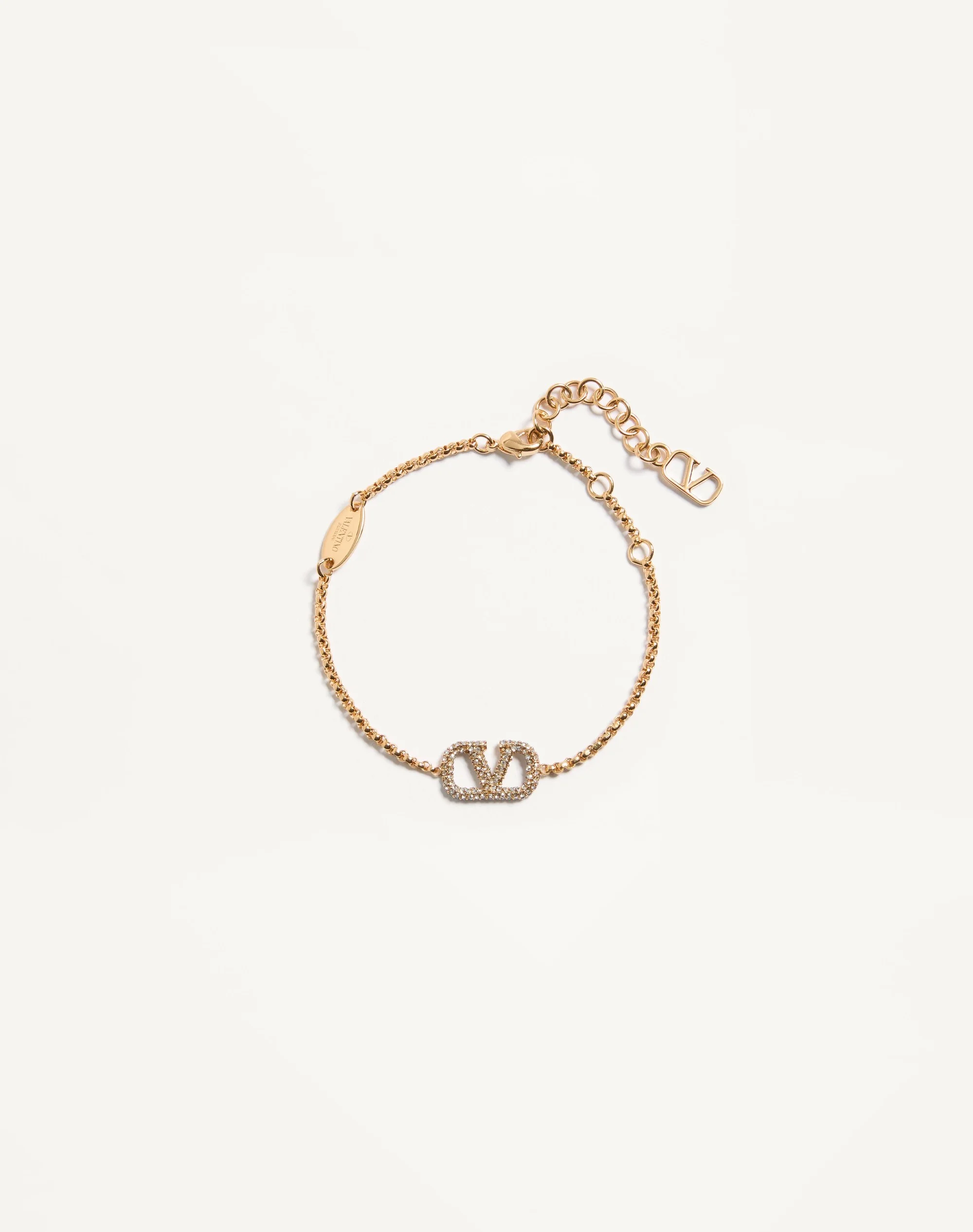 VLOGO SIGNATURE BRACELET IN METAL AND SWAROVSKI® CRYSTALS - 1