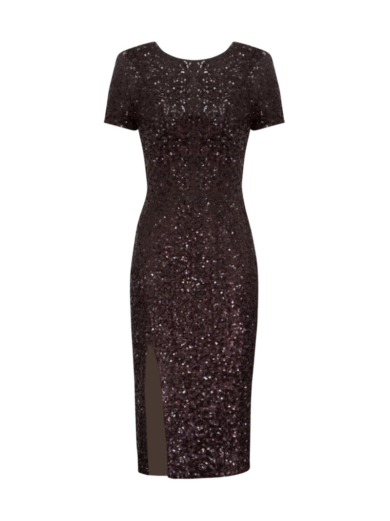 Women's Natasha Sequined Midi-Dress - Mocha 1