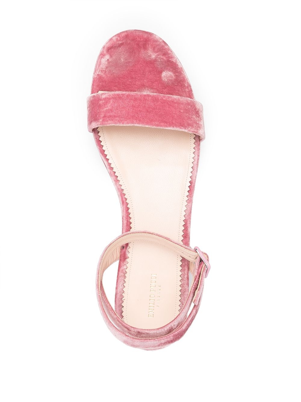 velvet flatform sandals - 4