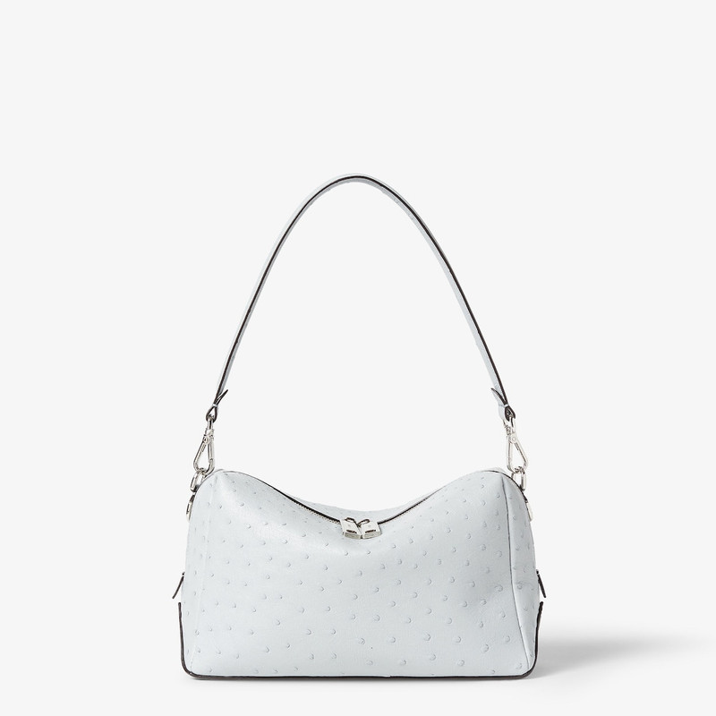 FENDI Fendi Lui Medium Pearl gray ostrich leather bag outlook