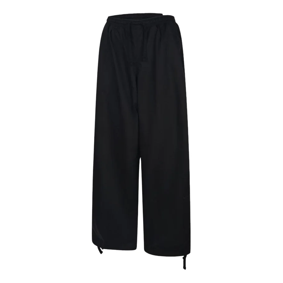 (WMNS) Nike Sportswear Wide-Leg Low-Waisted Trousers 'Black' IM8410-010 - 1