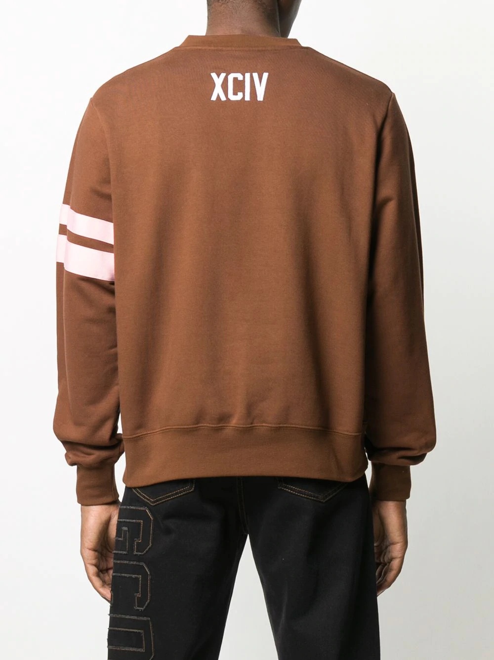 logo patch stripe detail sweatshirt - 4