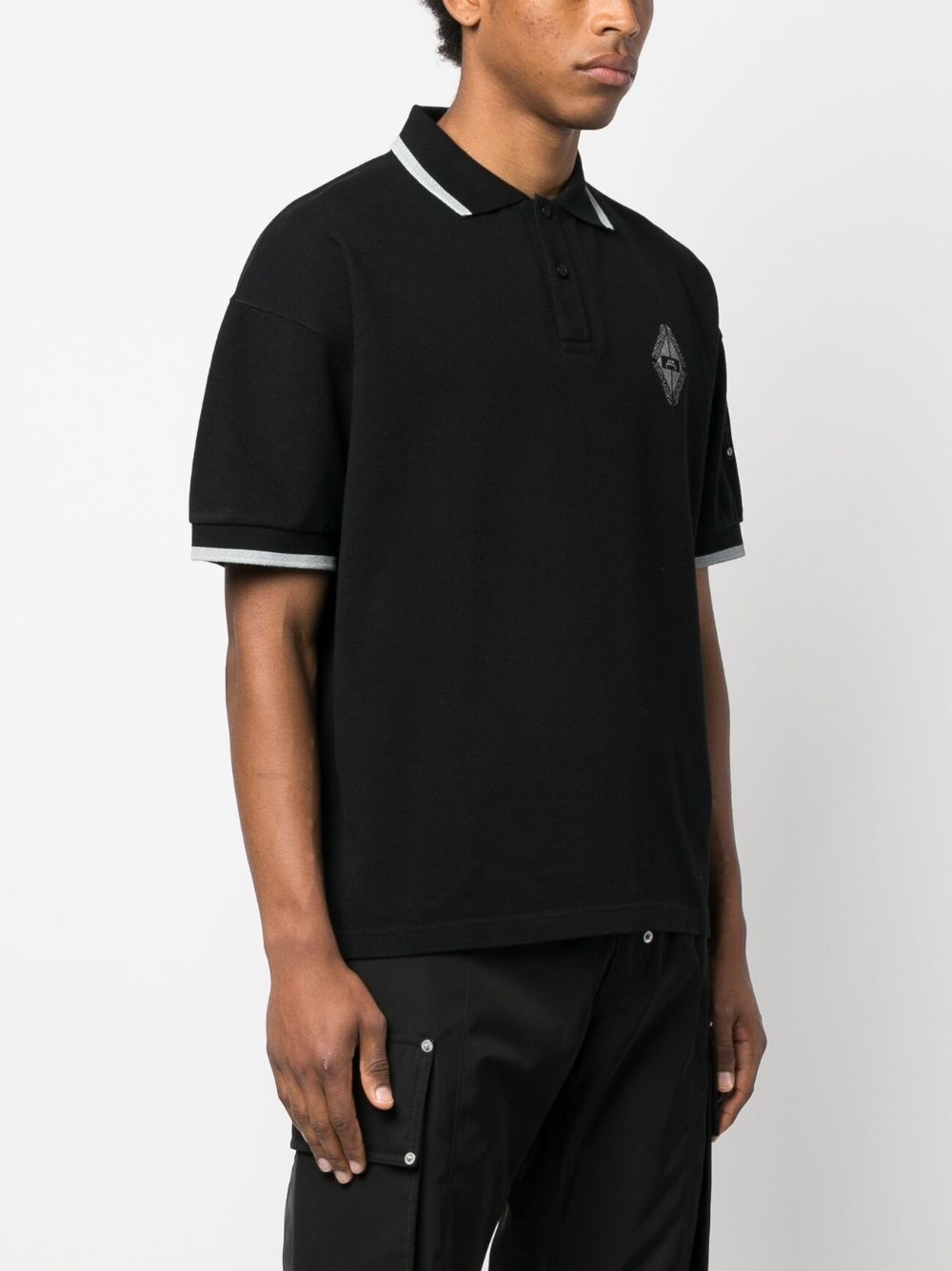 monogram-jacquard stripe-trim polo shirt - 3