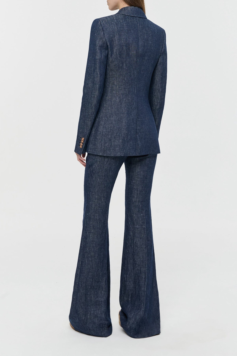 Rhein Flare Pant in Stone Washed Linen Denim 4