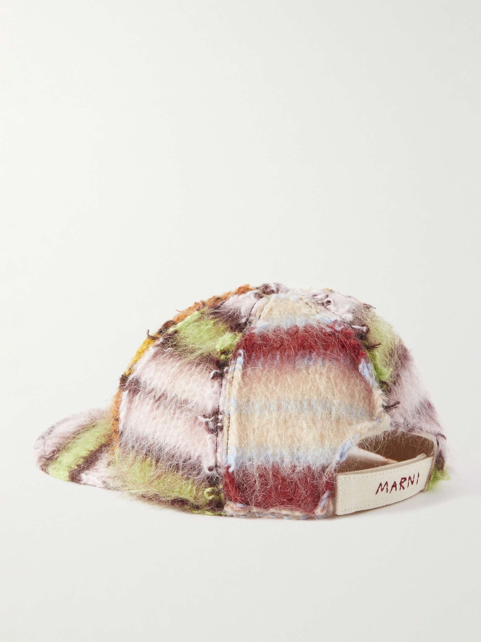 Patchworked Striped Mohair-Blend Baseball Cap - 3