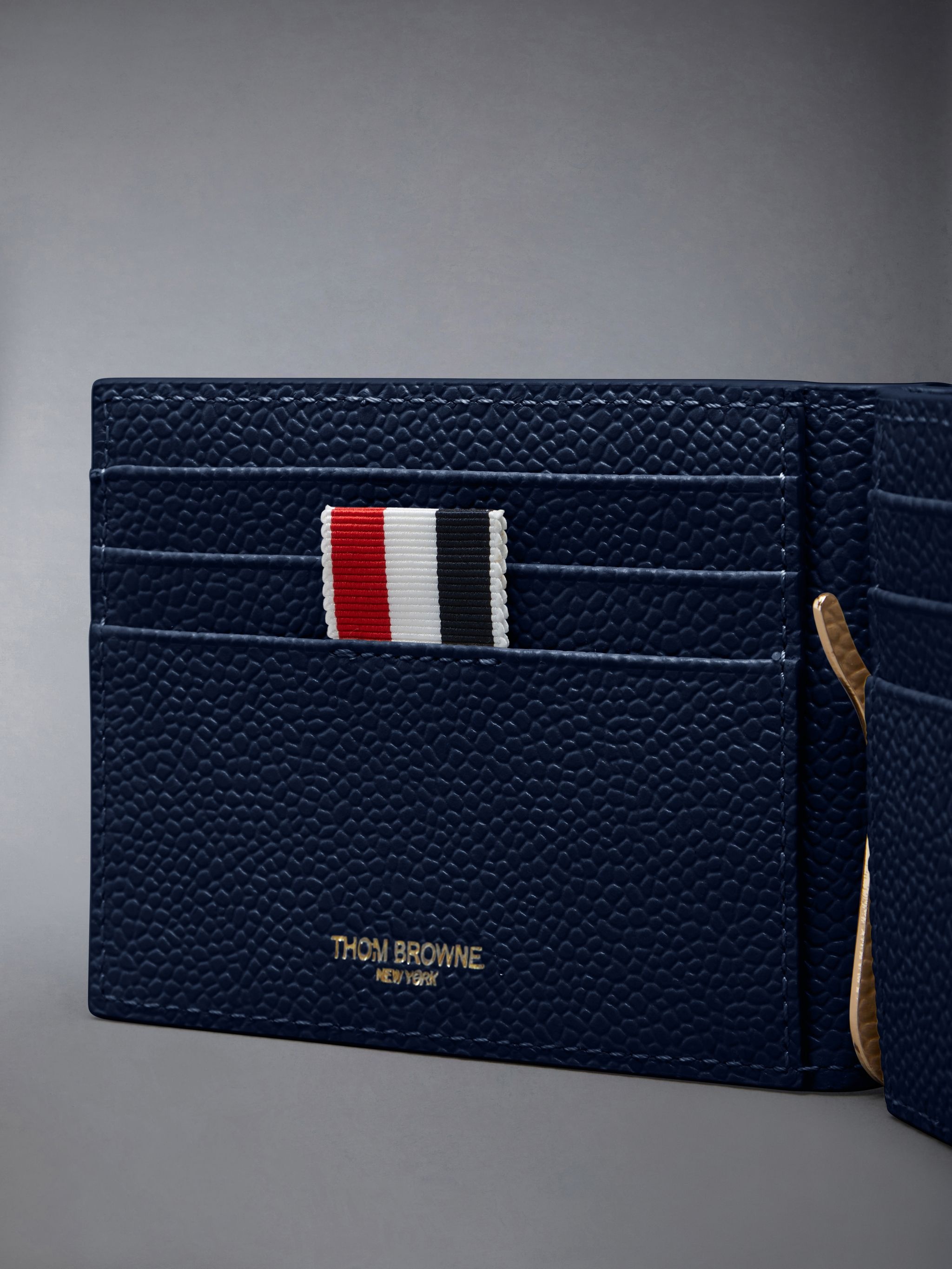 Money Clip Wallet in Pebble Grain Leather - 4