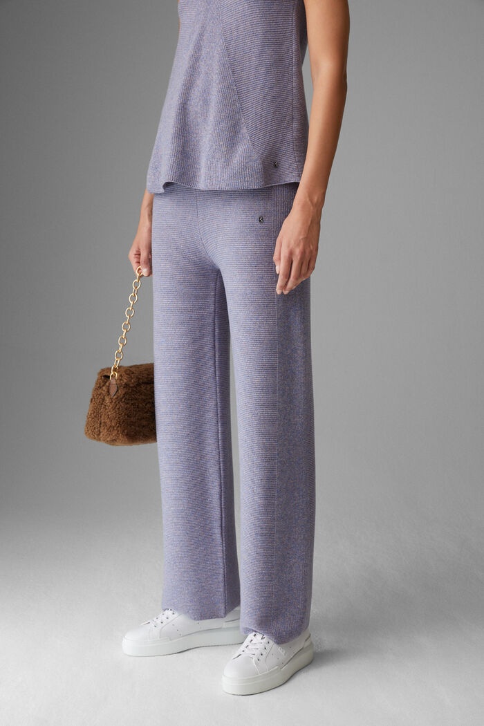 Marena Knitted pants in Lilac/Blue melange - 2