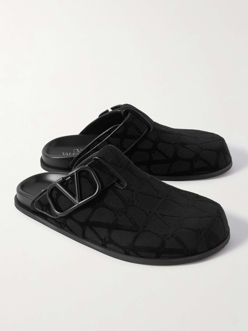 Logo-Jacquard Canvas Clogs 4