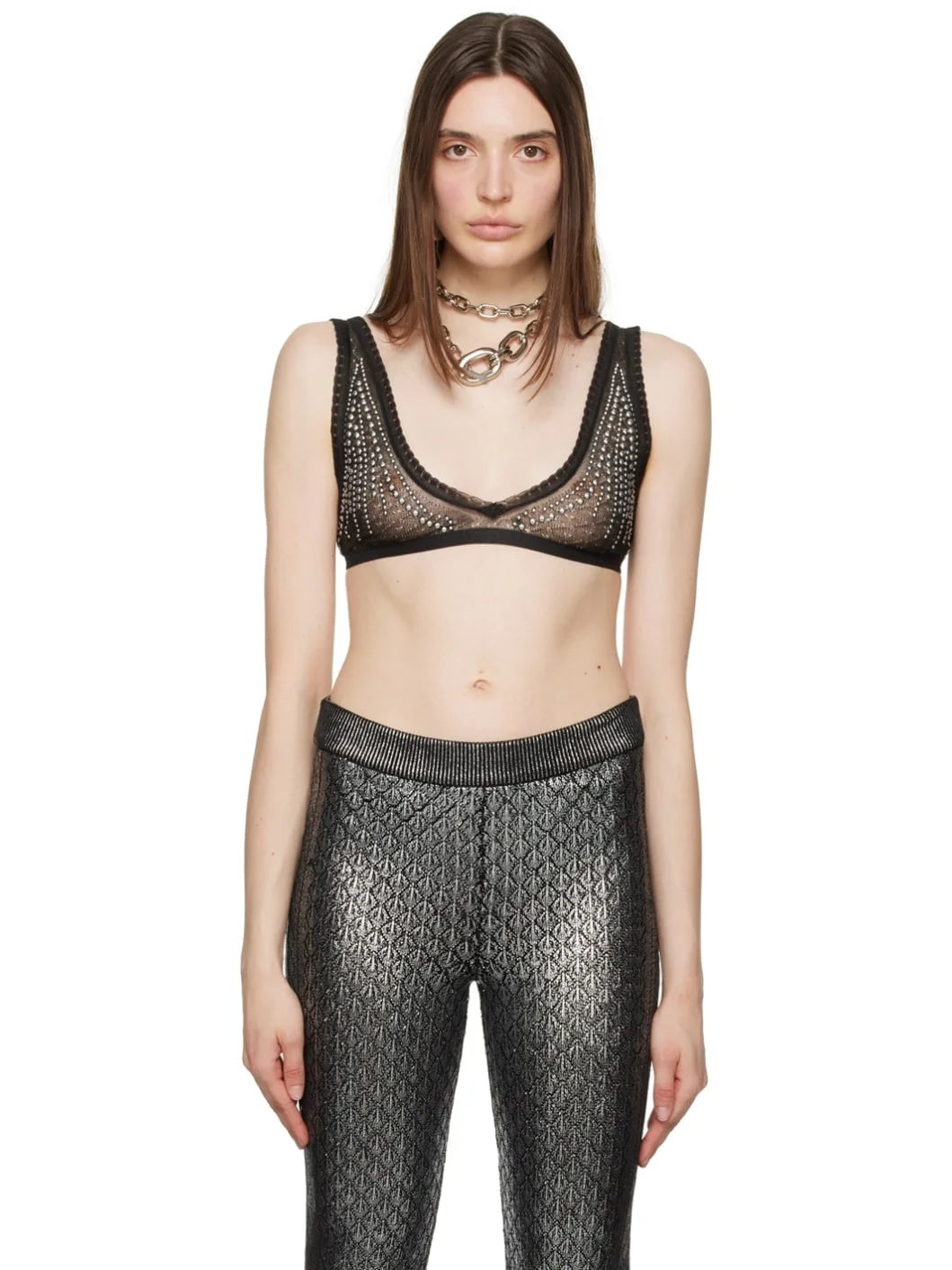 Black Studded Bra - 1