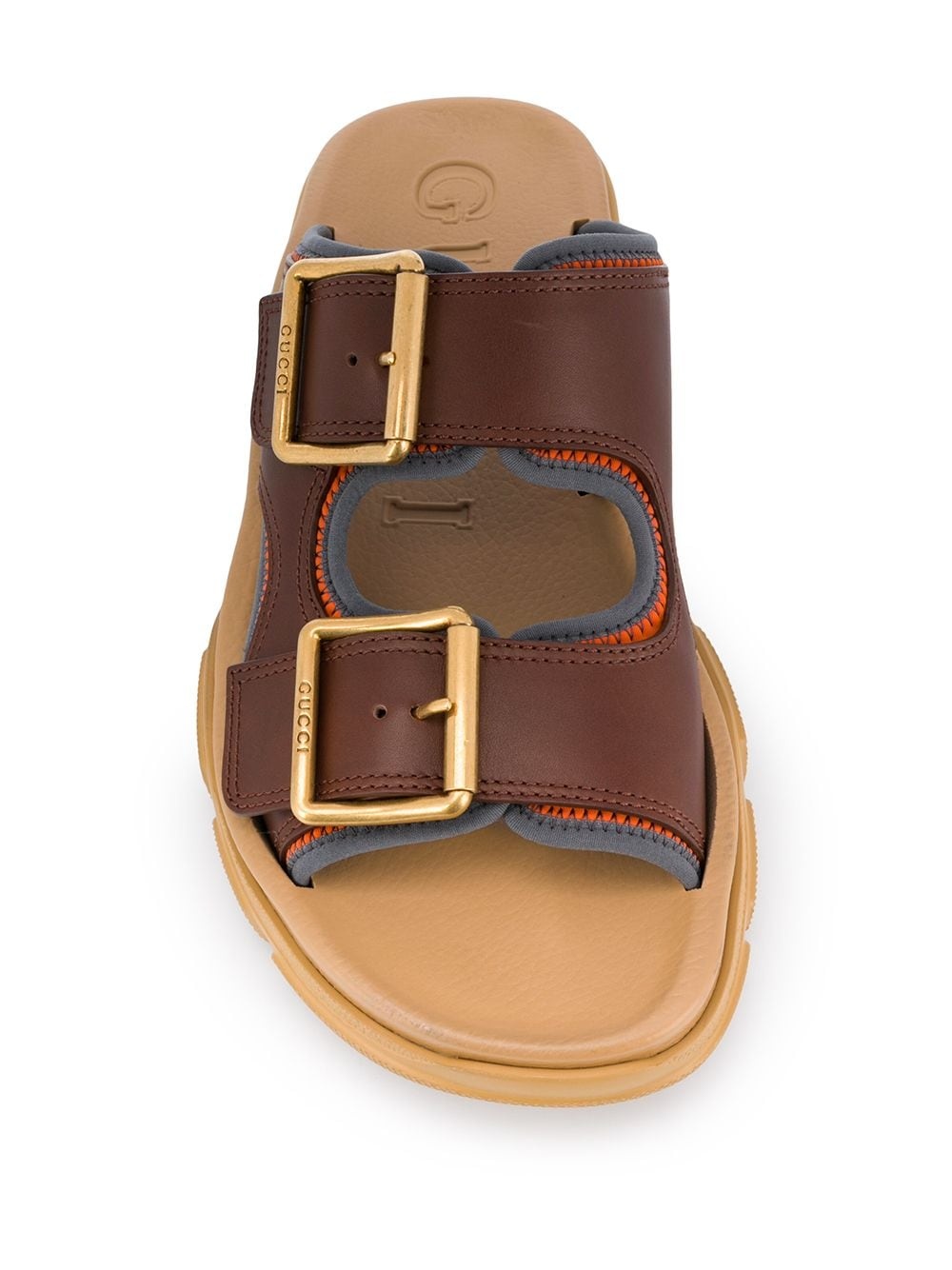 leather chunky sandals - 4