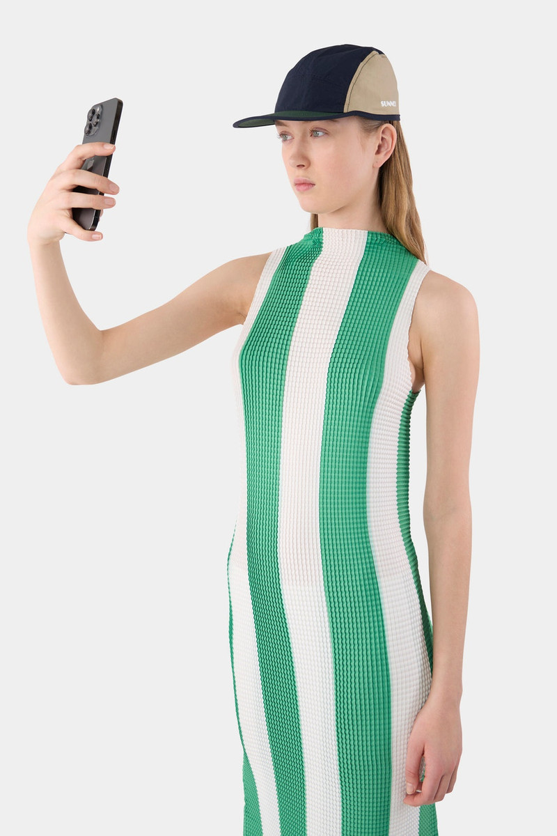 BASEBALL CAP / navy, beige & green 3