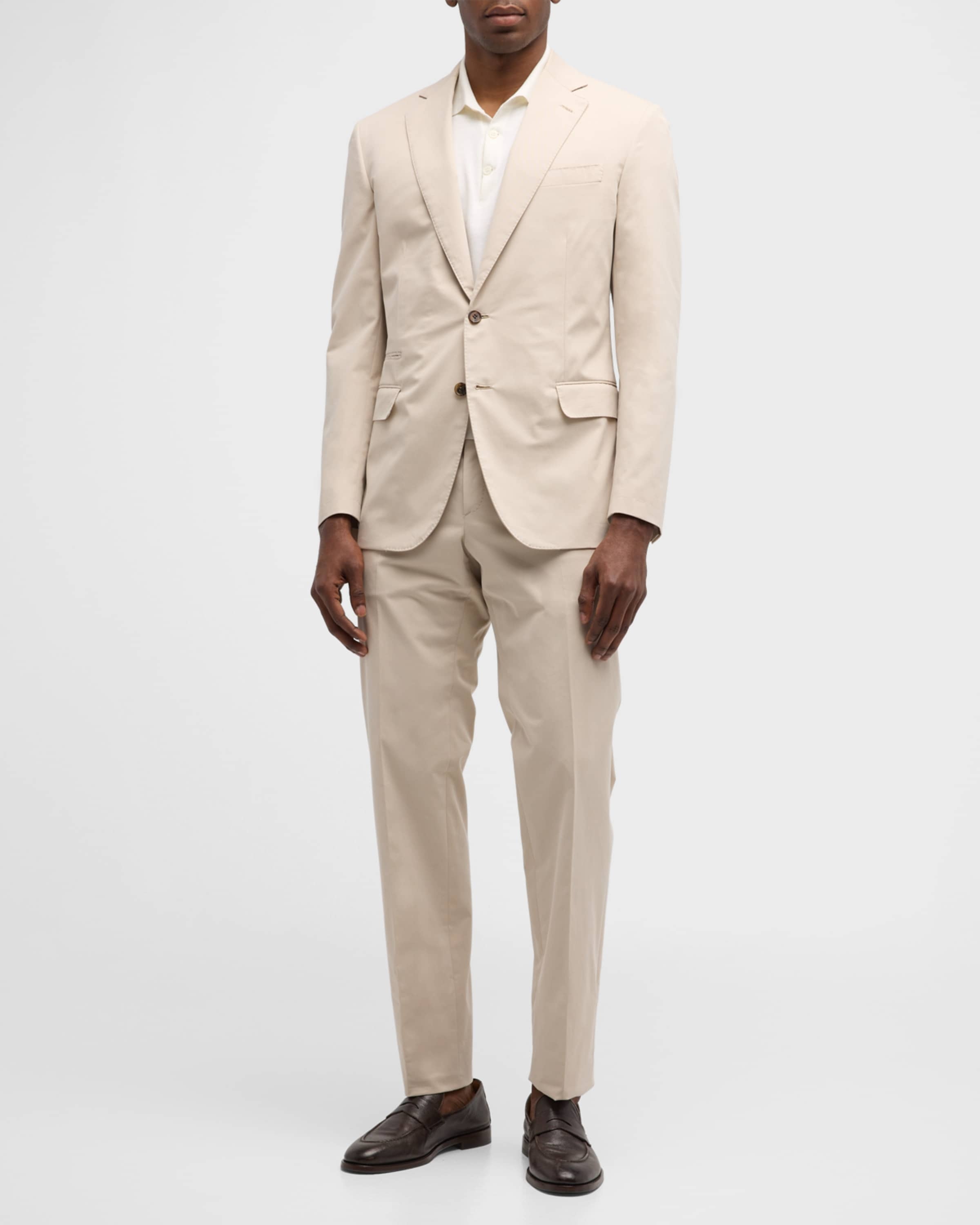 Men's Solid Cashmere-Cotton Suit - 2