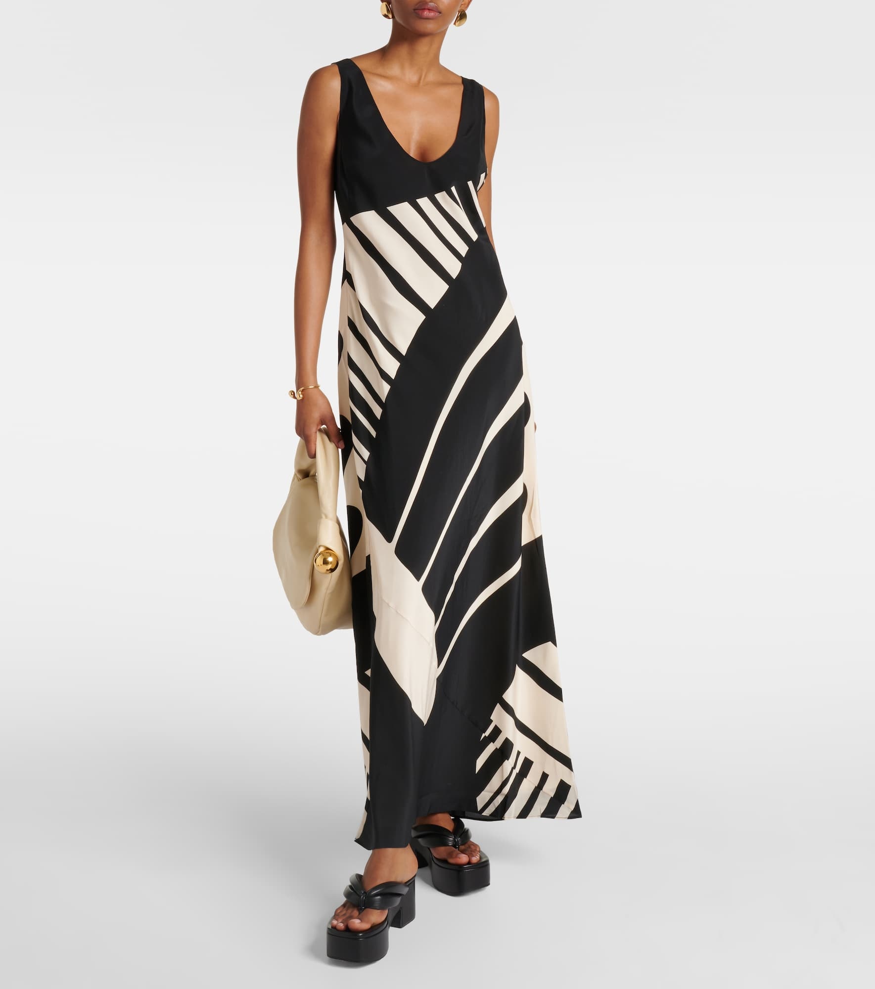 Arte printed silk satin slip dress - 2