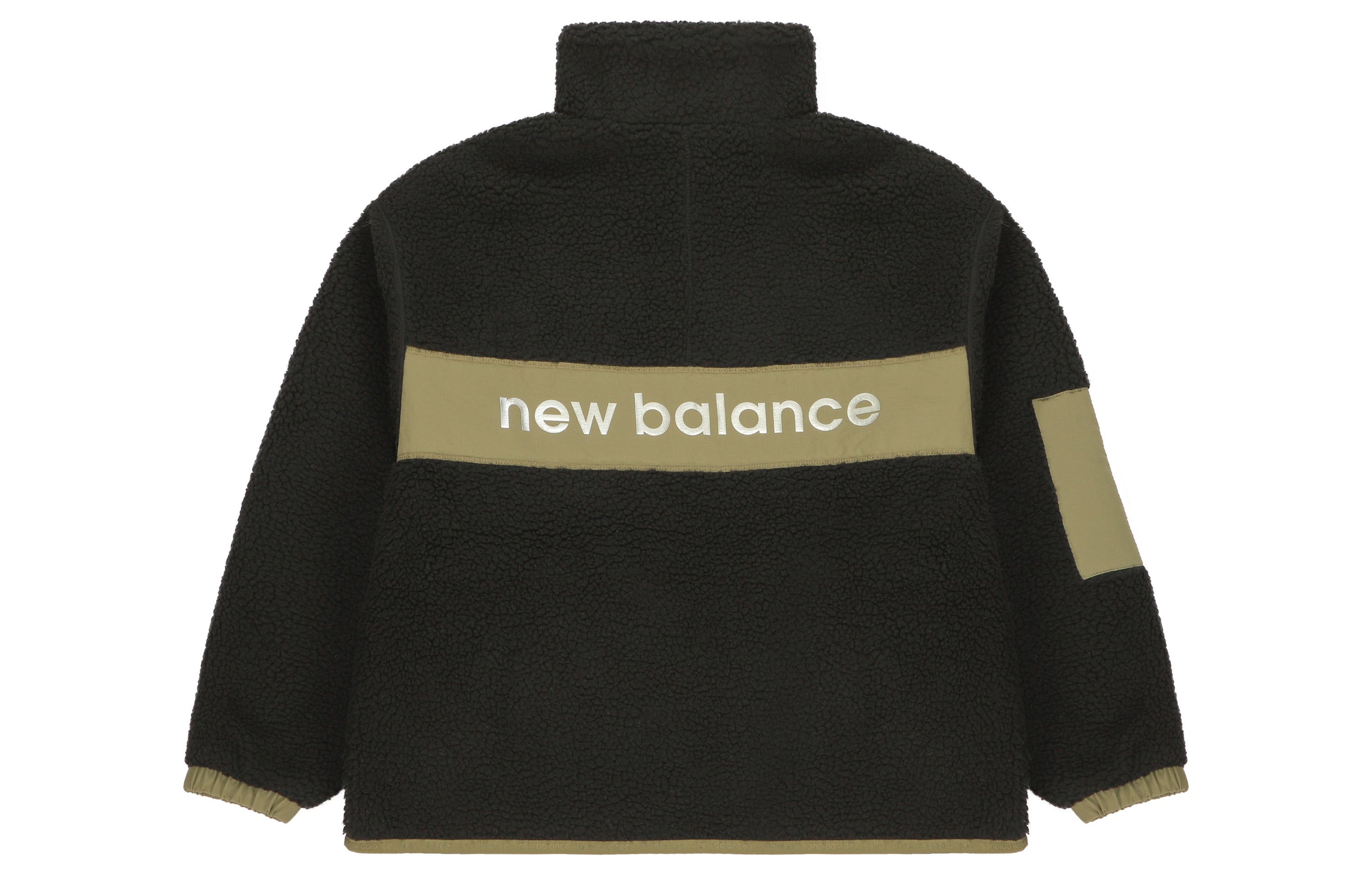 (WMNS) New Balance Splicing Retro Stand Collar Knit lamb's wool Short Jacket Black AWJ13326-BK - 2