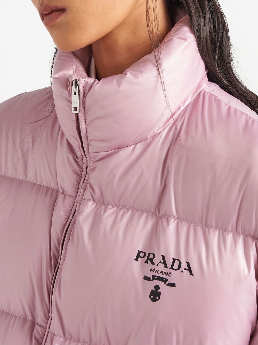 logo-print padded down jacket - 4