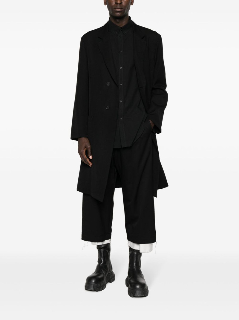 Yohji Yamamoto notched-lapels single-breasted coat outlook