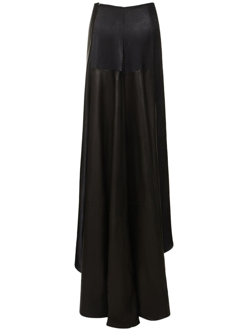 Satin midrise long skirt - 5