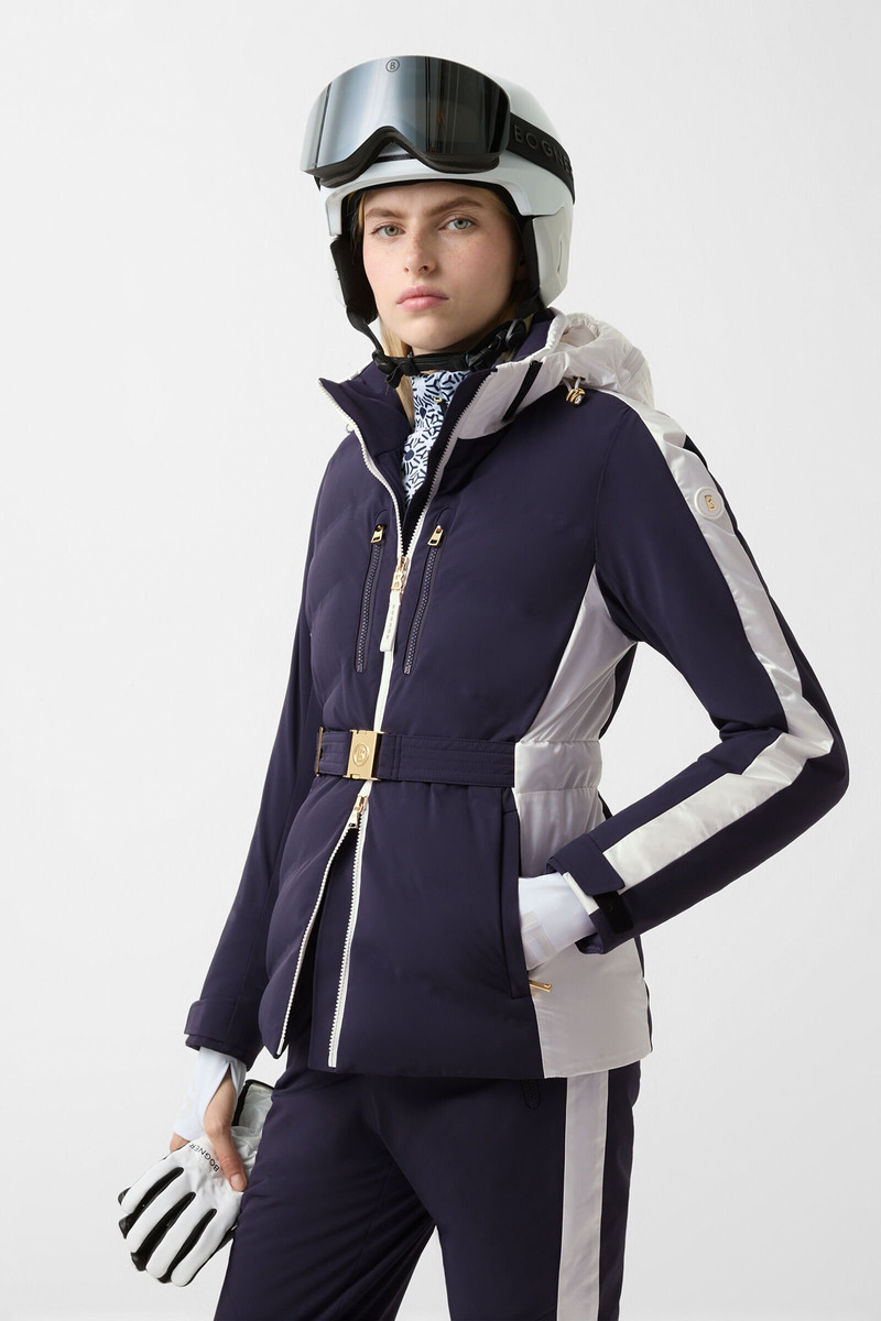 Kira quilted jacket in Navy blue/white 2