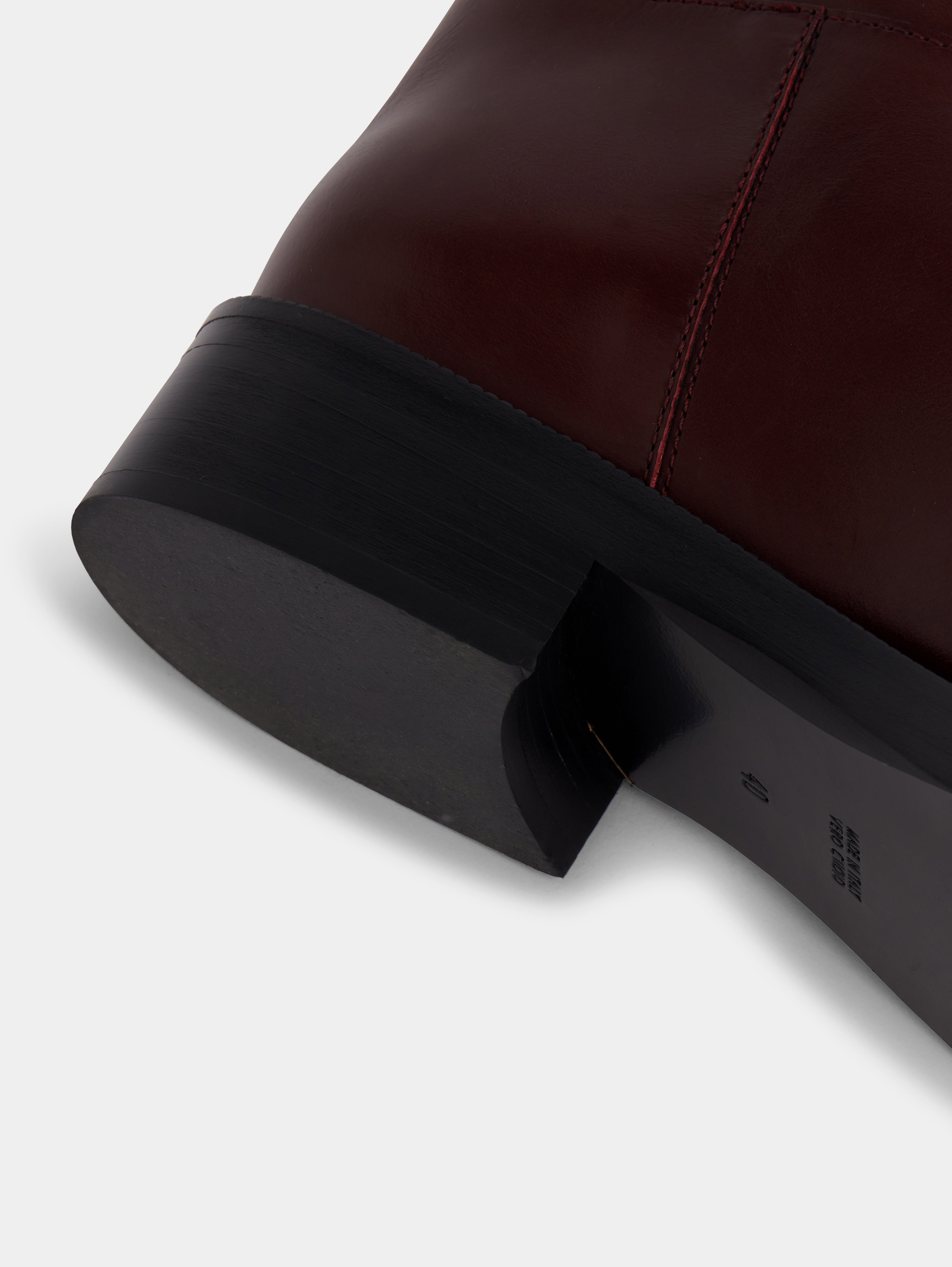 BURGUNDY BOOTS IN SMOOTH LEATHER - 5