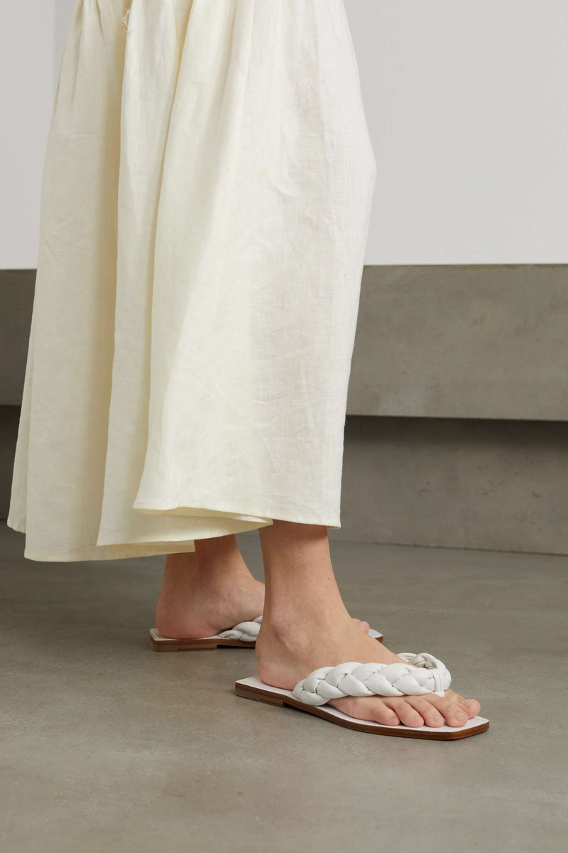 Christian Louboutin Briotonga braided leather flip flops outlook