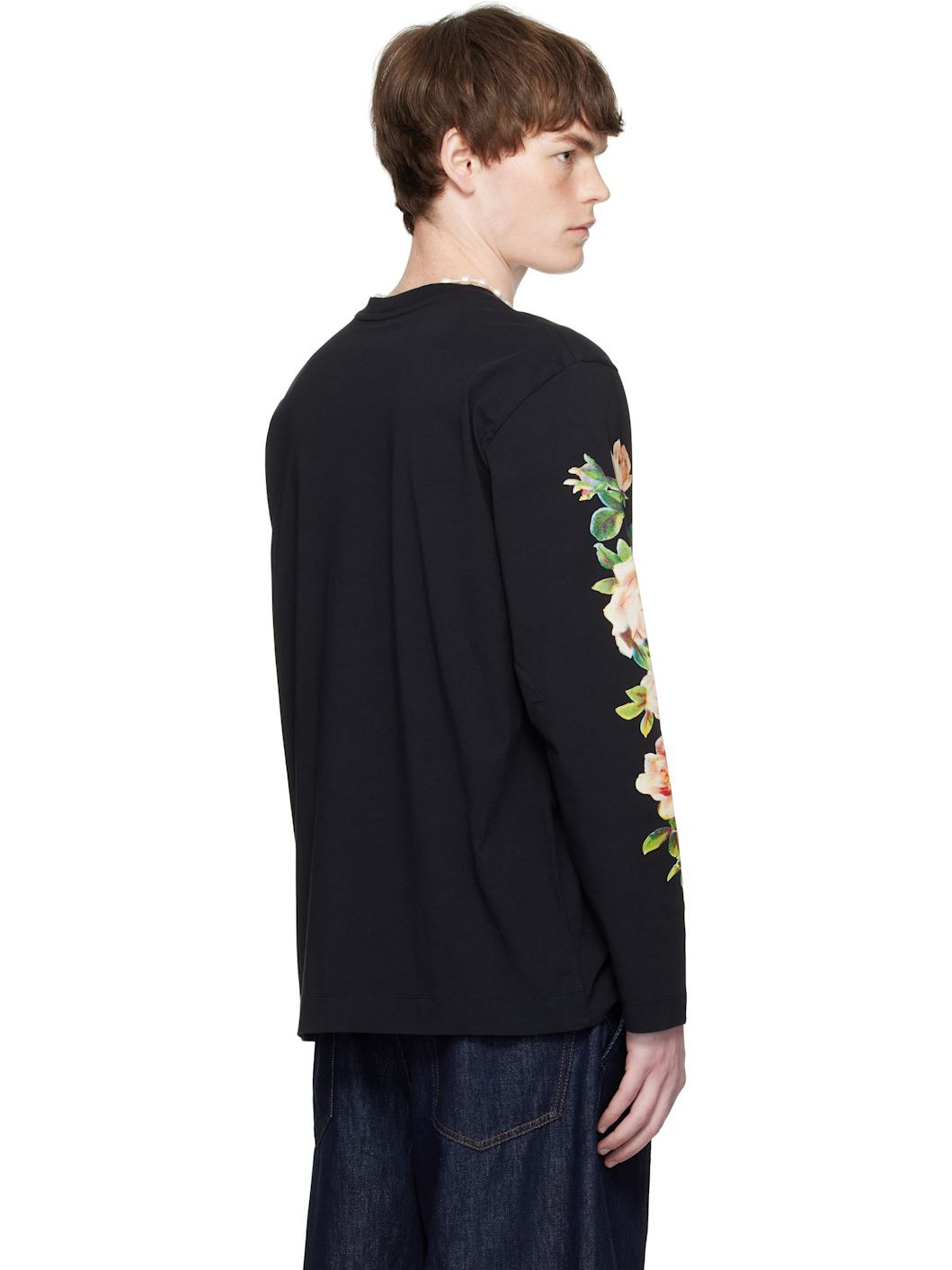 Black Rose Bouquet Long Sleeve T-shirt - 3