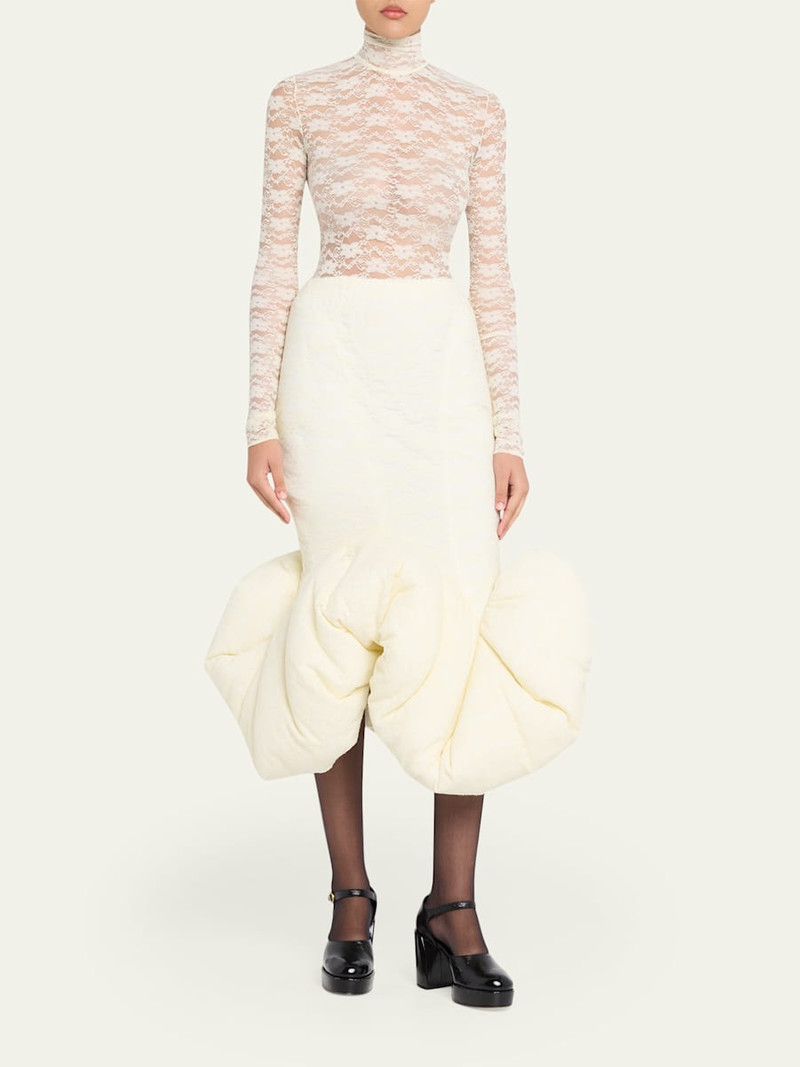 Marc Jacobs Stretch Lace Long-Sleeve Midi Mermaid Dress outlook