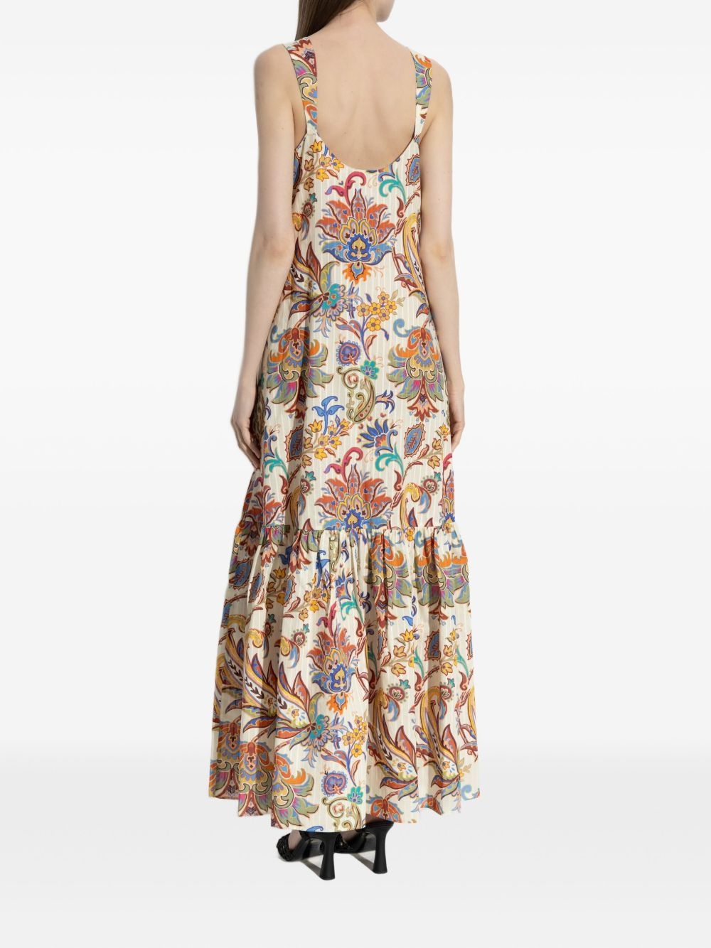 floral-print cotton maxi dress - 4