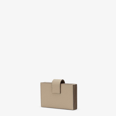 FENDI Gray leather gusseted card holder outlook