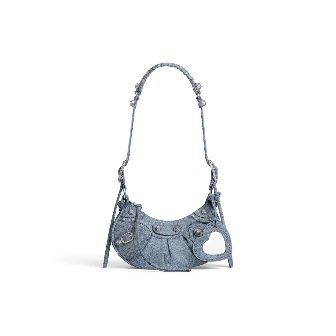 Women's Le Cagole Xs Shoulder Bag In Denim in Blue - 1