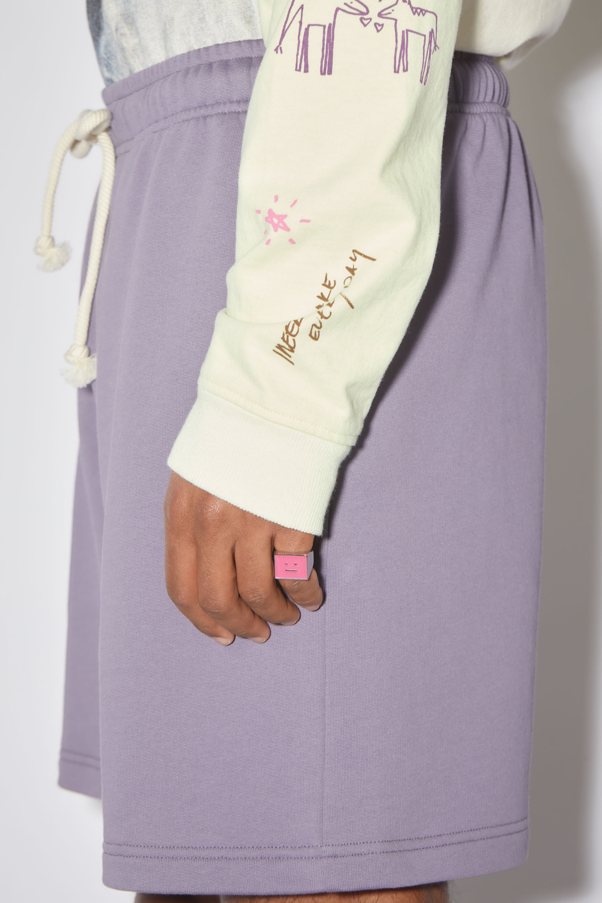 Face logo signet ring - Pink - 3