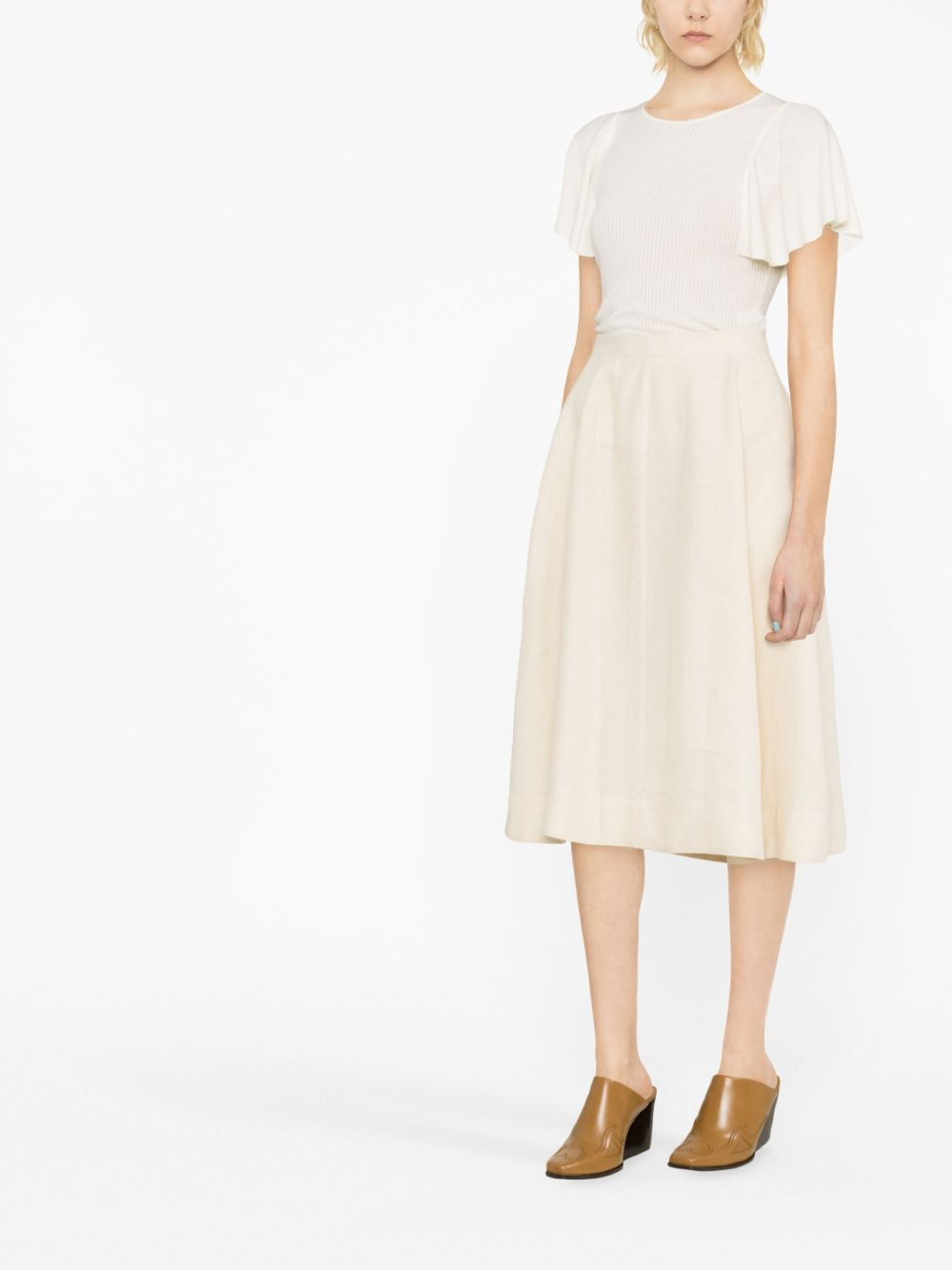 ruffled-sleeves knitted top - 2