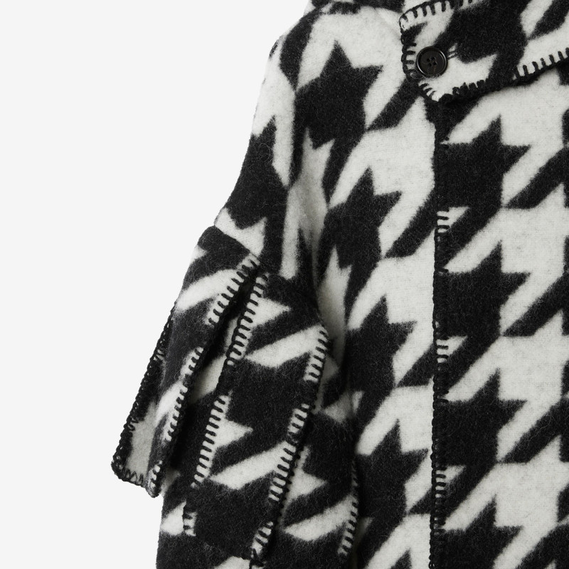 Houndstooth Wool Blanket Cape 6