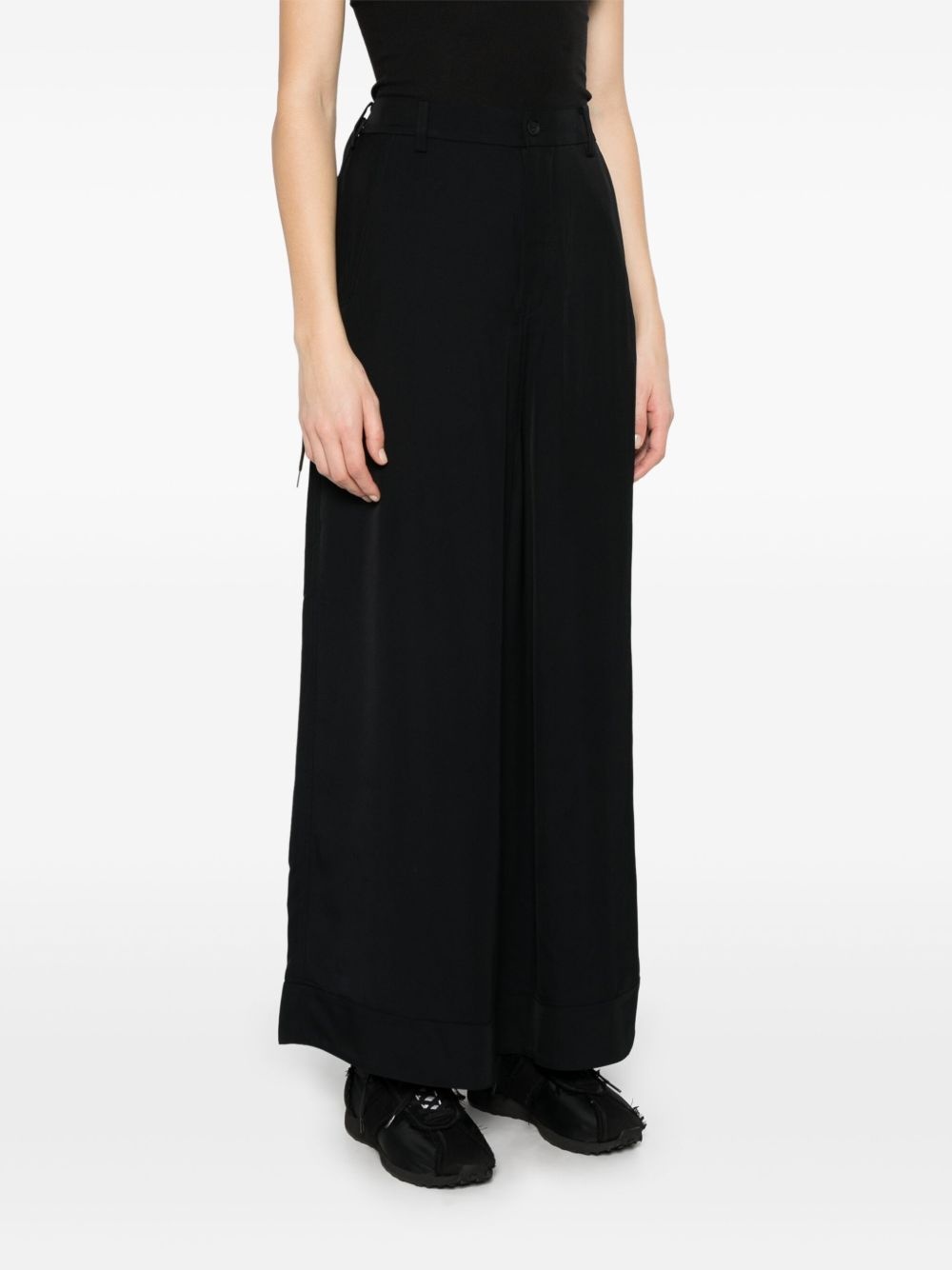 twill wide-leg trousers - 3