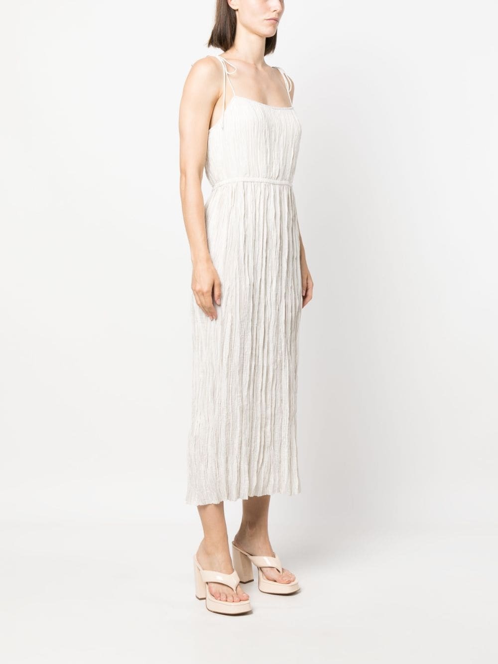 ruched tie-strap maxi dress - 3