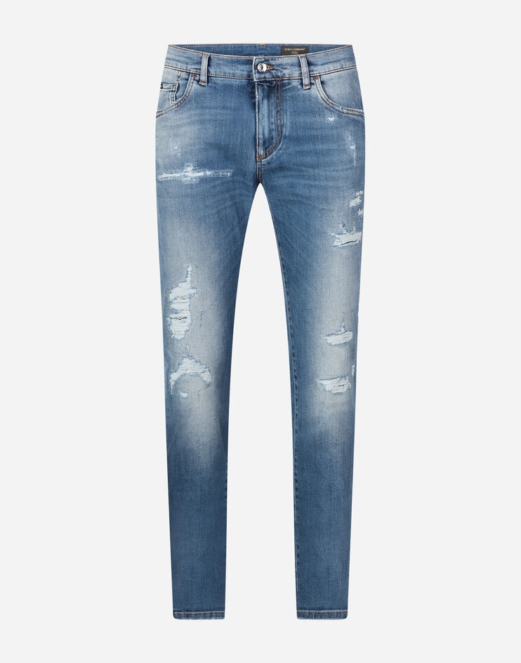 Slim-fit stretch jeans with patch - 3