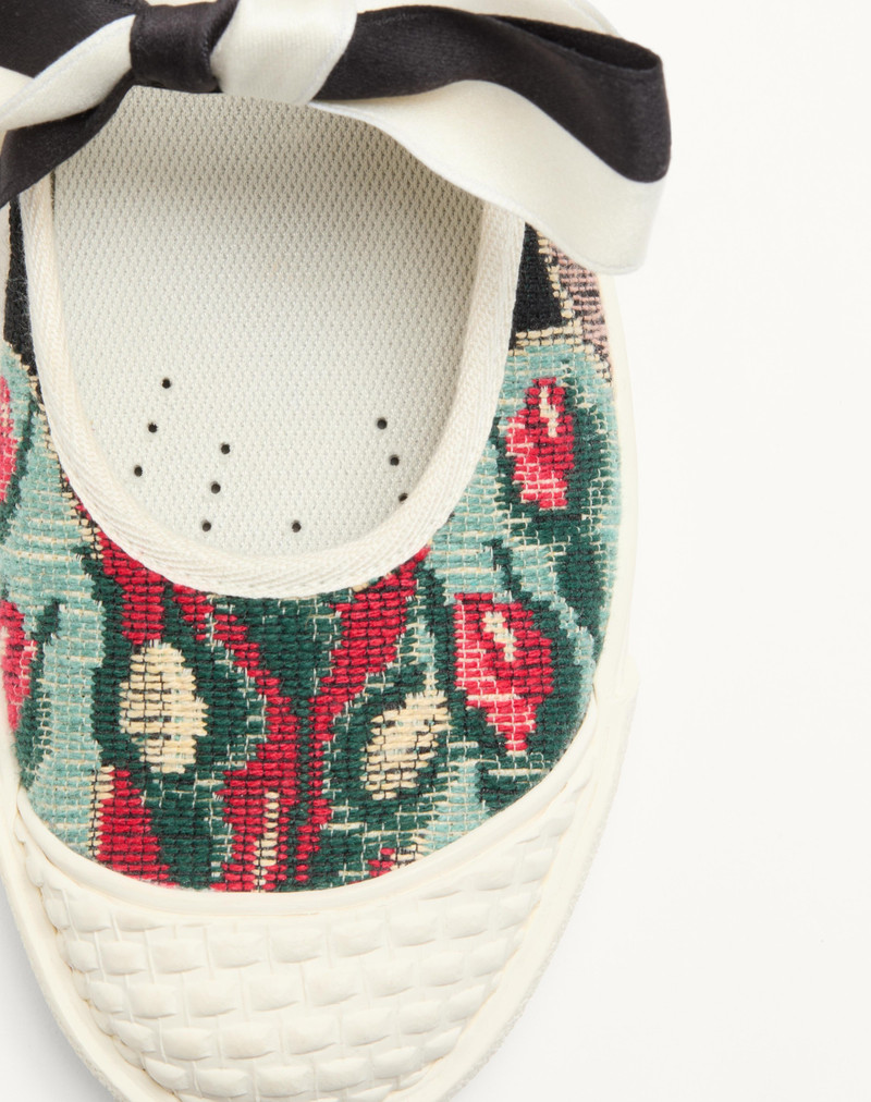 Valentino BALLERINA BAY BY BAY SNEAKER IN JACQUARD FABRIC WITH FLORAL EMBROIDERY outlook