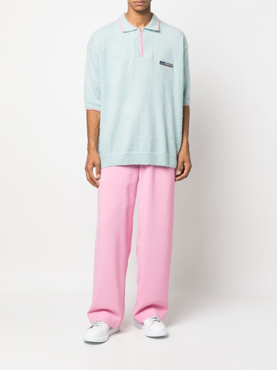 Martine Rose logo-patch knitted polo shirt outlook