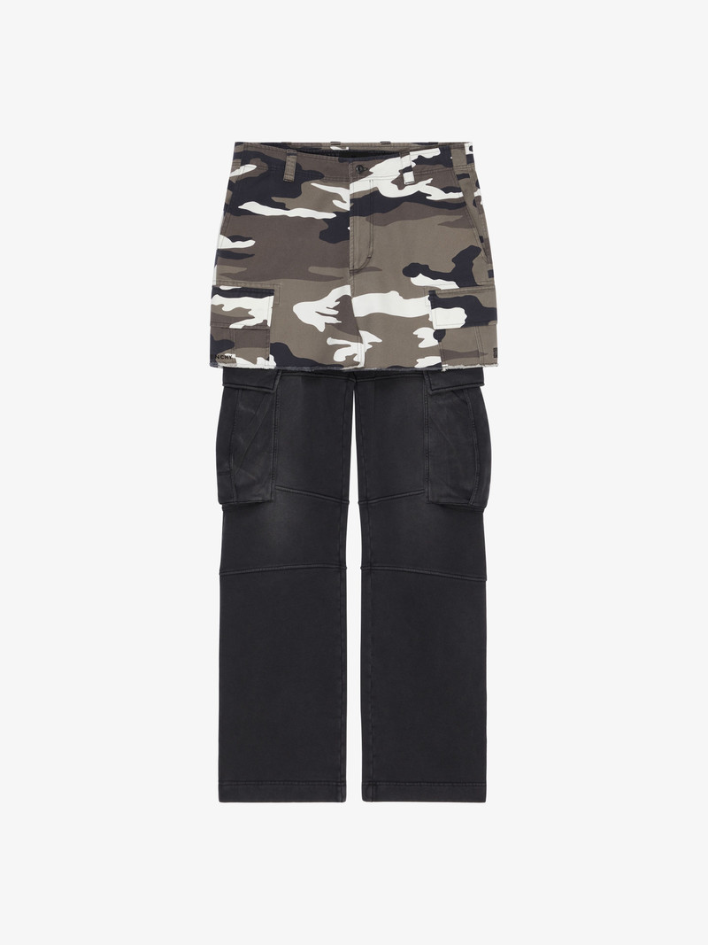 CARGO PANTS WITH CAMO SKIRT IN JERSEY 1