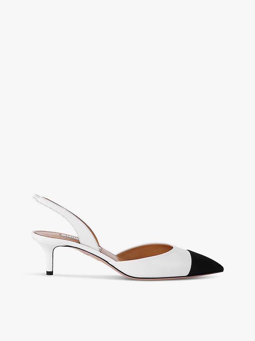 Milanese leather slingback courts - 1