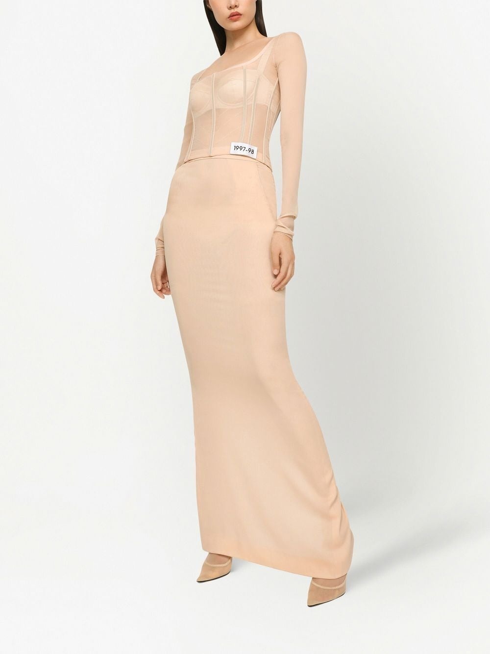 KIM DOLCE&GABBANA floor-length stretch-silk skirt - 2