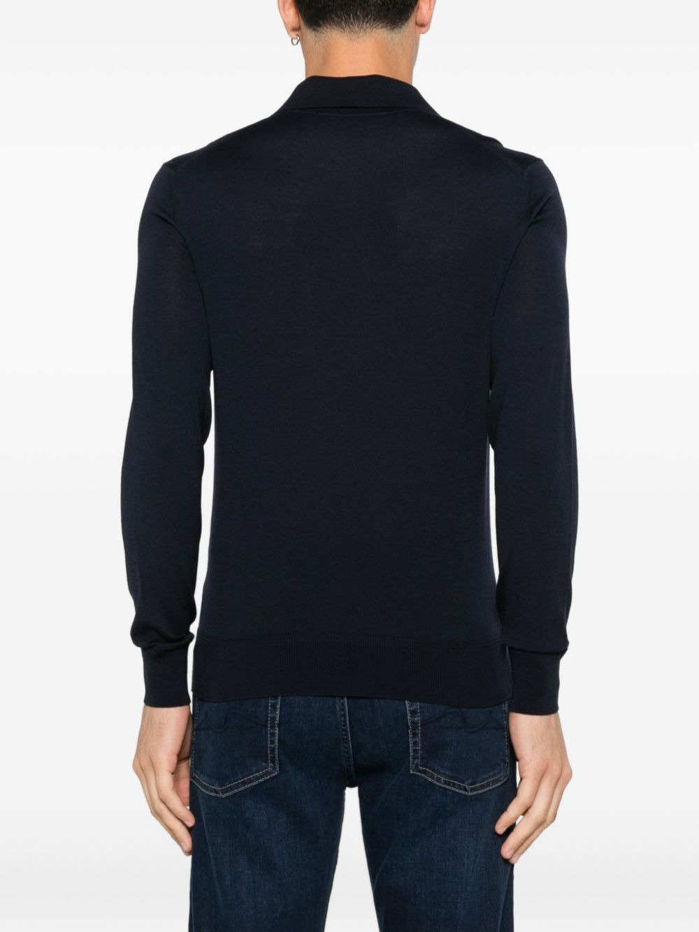 long-sleeve button-placket polo shirt - 4
