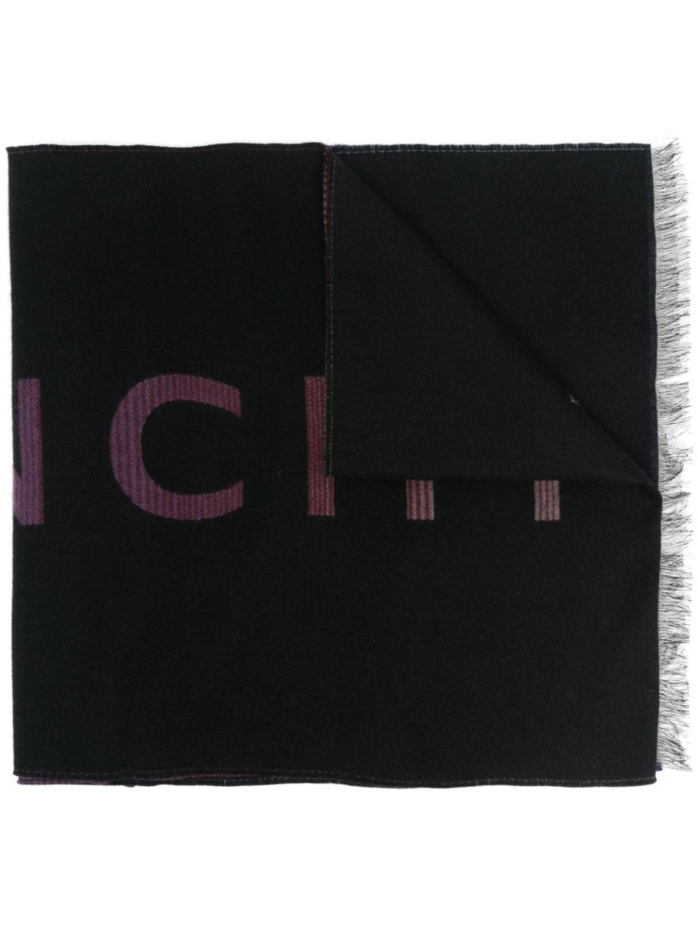 logo-embellished knitted scarf - 1