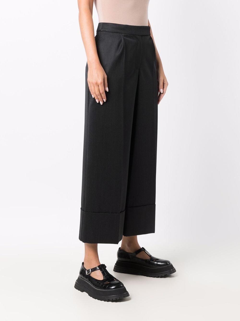 cropped wide-leg trousers - 3
