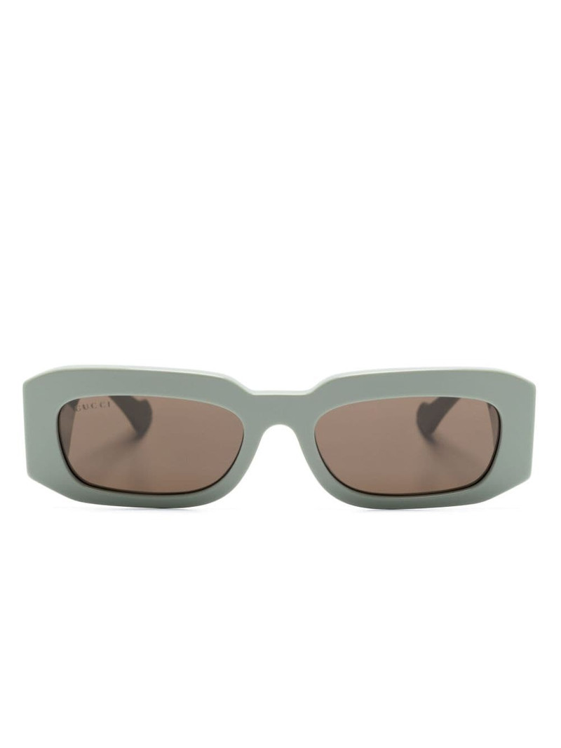 logo-lettering rectangle-frame sunglasses 1