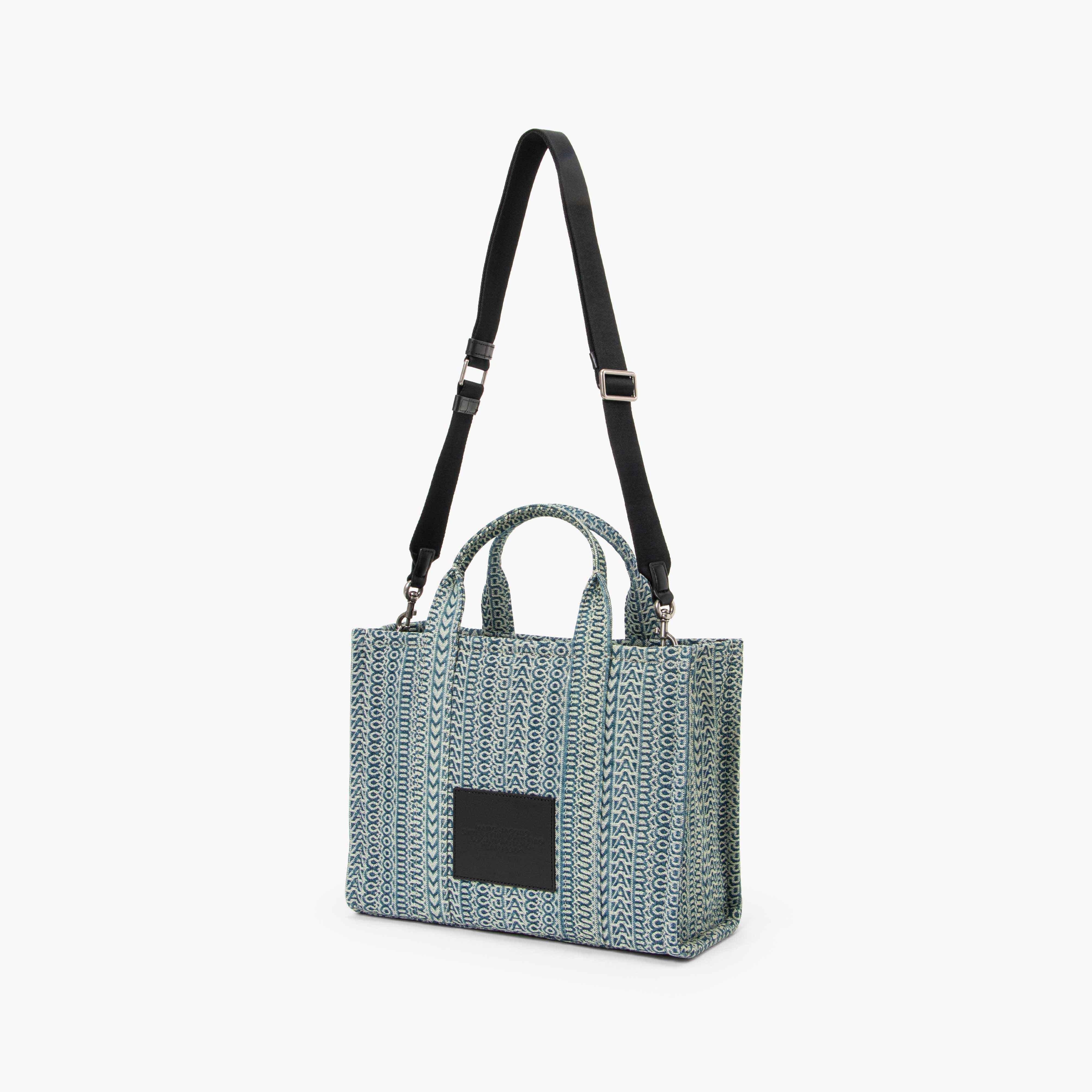 THE WASHED MONOGRAM DENIM MEDIUM TOTE BAG - 3