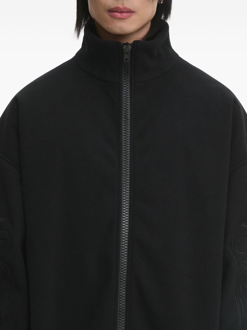 logo-embossed zip-up jacket - 4