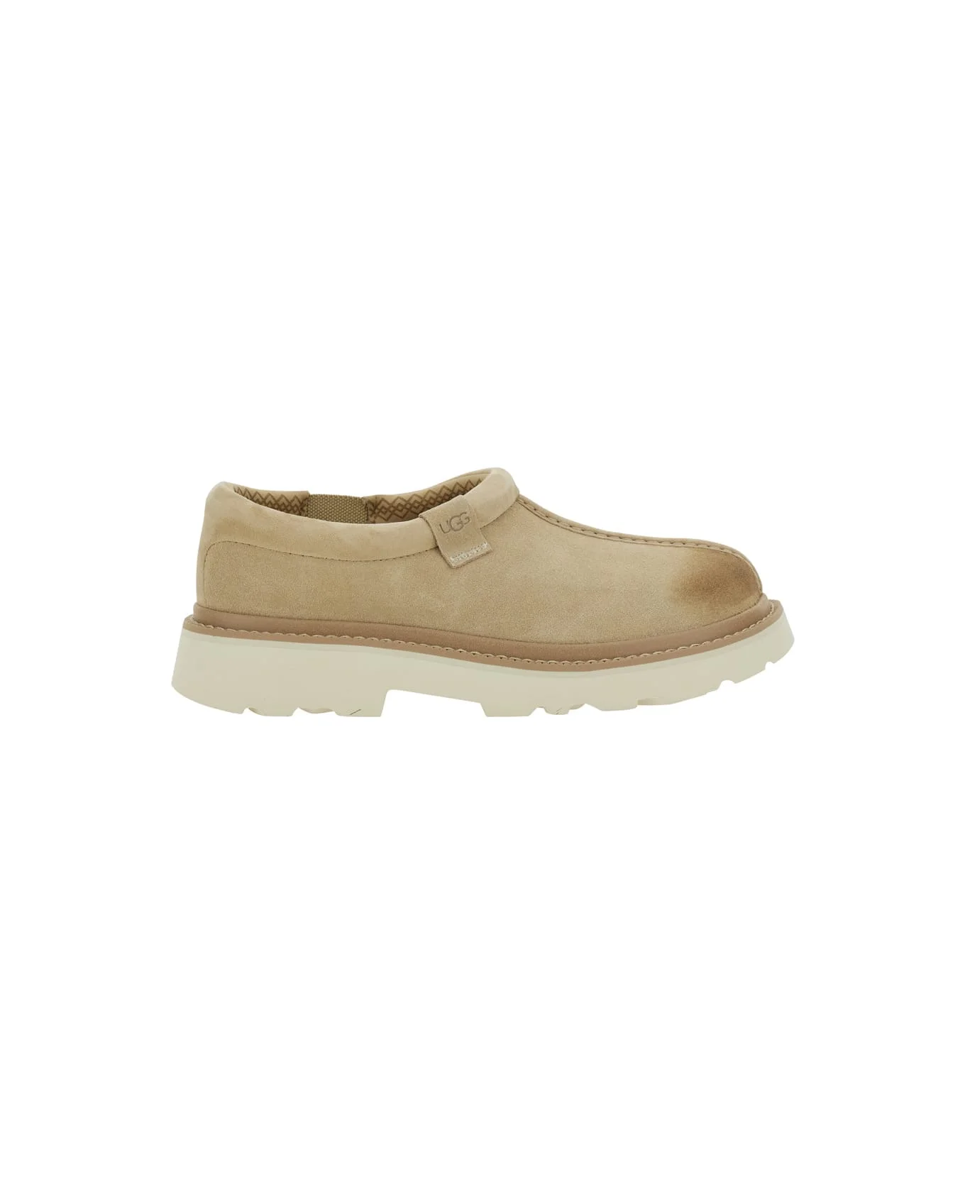 'tasman' Beige Mule With Raised Sole In Suede Man - 1