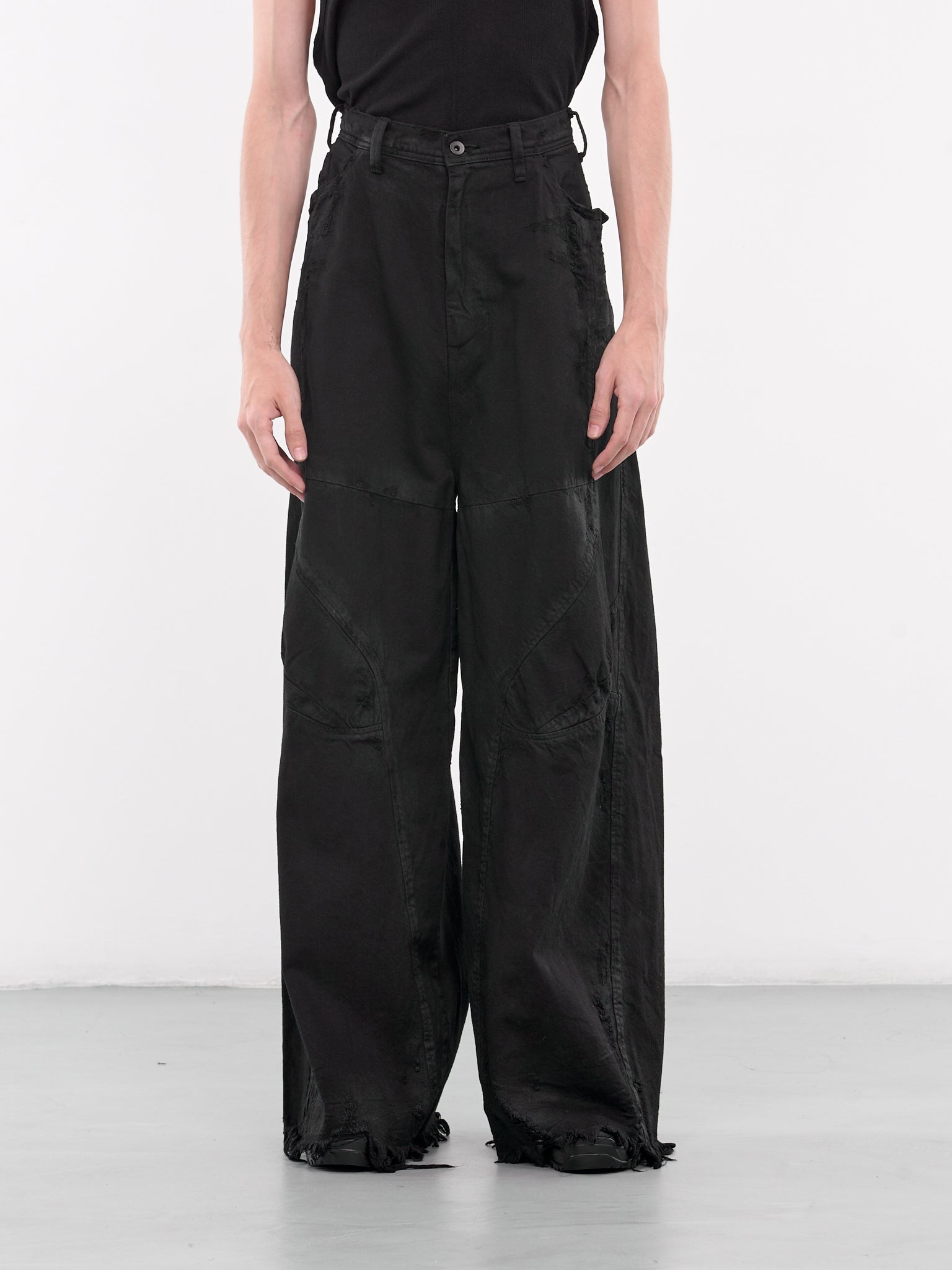 Distressed Wide Leg Trousers - 1