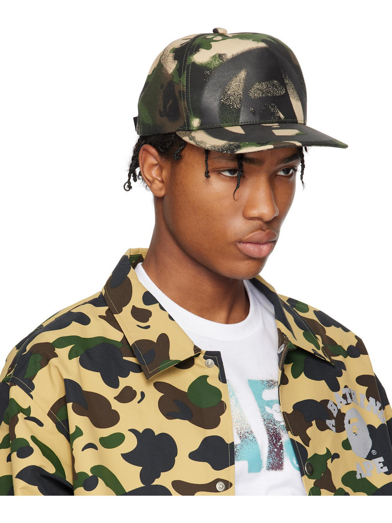 A BATHING APE® Green & Beige Map Camo Cap outlook