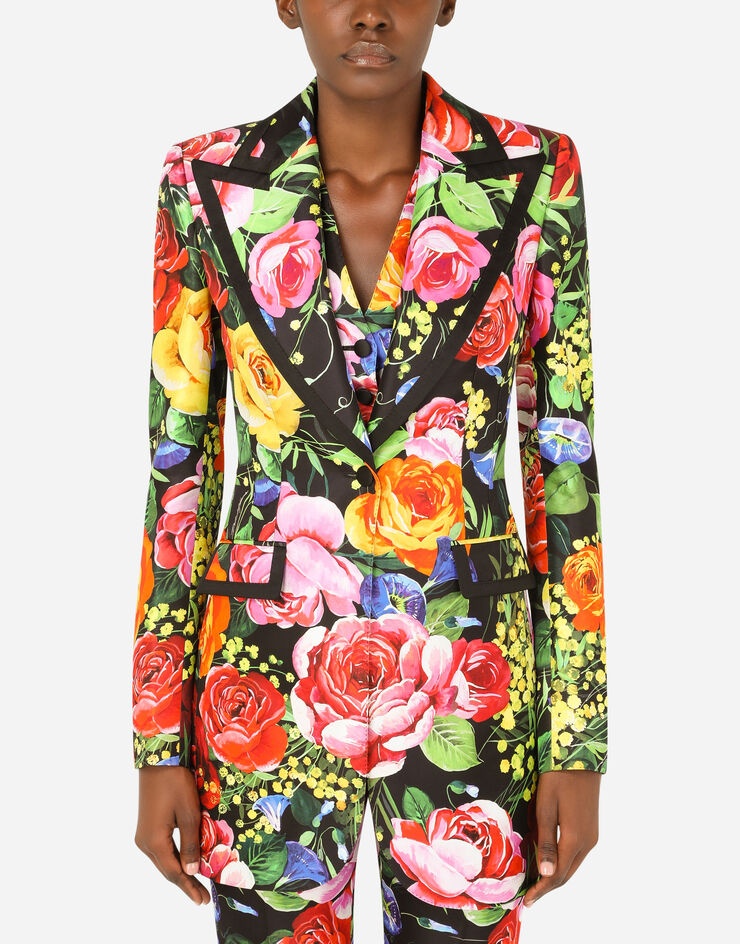 Bouquet-print Mikado Turlington jacket - 1